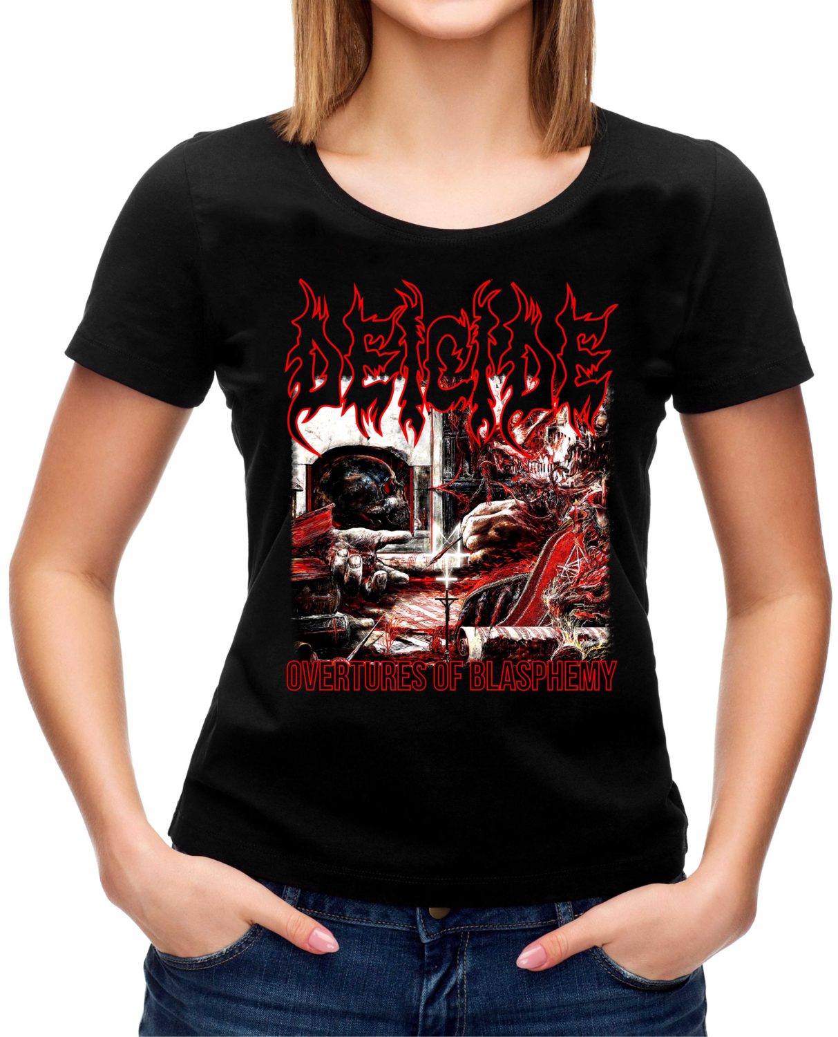 Deicide Overtures Of Blasphemy Girlie T-Shirt – Metal & Rock T-shirts ...